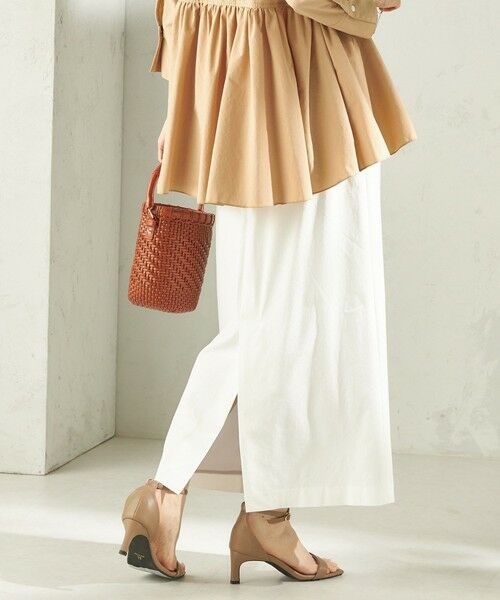 SHIPS / シップス ロング・マキシ丈スカート | 《予約》〈手洗い可能〉麻混 ベルト付 ウエストタック ナロー スカート | 詳細7