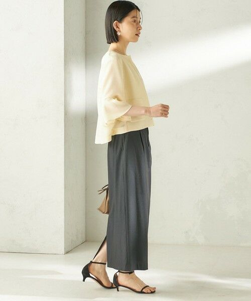 SHIPS / シップス ロング・マキシ丈スカート | 《予約》〈手洗い可能〉麻混 ベルト付 ウエストタック ナロー スカート | 詳細14