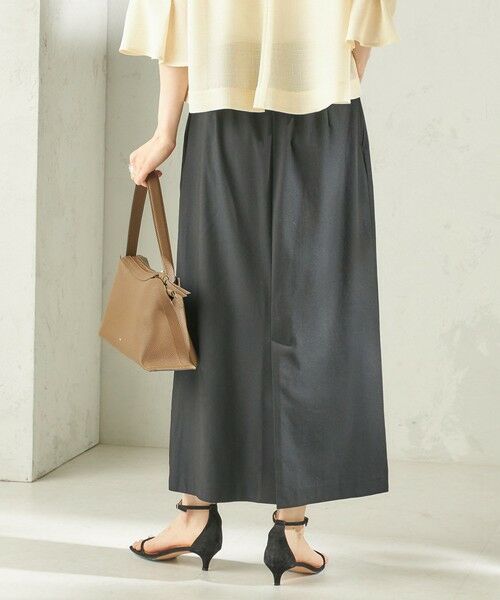 SHIPS / シップス ロング・マキシ丈スカート | 《予約》〈手洗い可能〉麻混 ベルト付 ウエストタック ナロー スカート | 詳細17