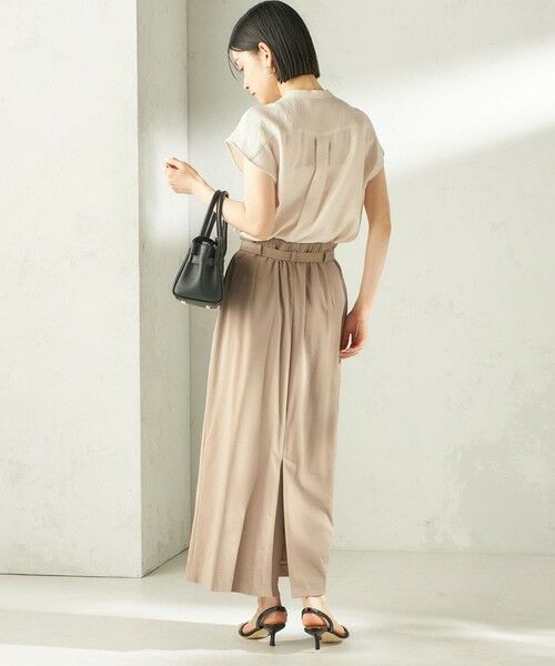 SHIPS / シップス ロング・マキシ丈スカート | 《予約》〈手洗い可能〉麻混 ベルト付 ウエストタック ナロー スカート | 詳細24