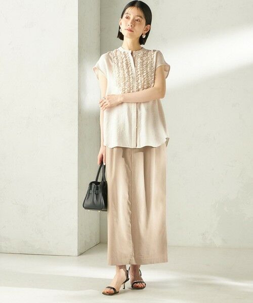 SHIPS / シップス ロング・マキシ丈スカート | 《予約》〈手洗い可能〉麻混 ベルト付 ウエストタック ナロー スカート | 詳細25