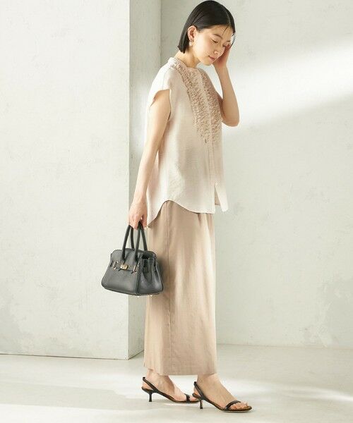 SHIPS / シップス ロング・マキシ丈スカート | 《予約》〈手洗い可能〉麻混 ベルト付 ウエストタック ナロー スカート | 詳細26