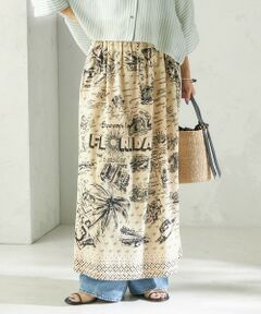 SHIPS / シップス ロング・マキシ丈スカート | 《予約》【SHIPS別注】BINDU:〈手洗い可能〉フロリダ マップ スカート