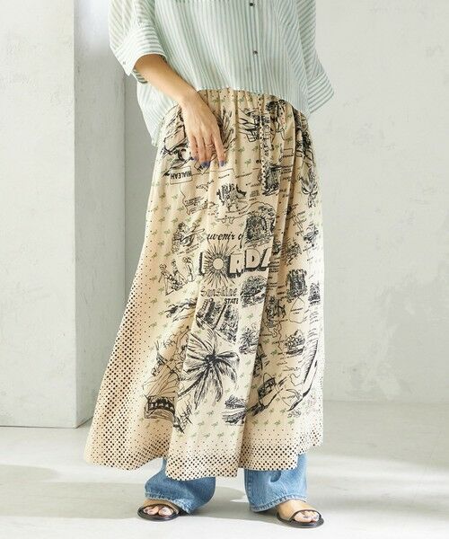 SHIPS / シップス ロング・マキシ丈スカート | 《予約》【SHIPS別注】BINDU:〈手洗い可能〉フロリダ マップ スカート | 詳細5