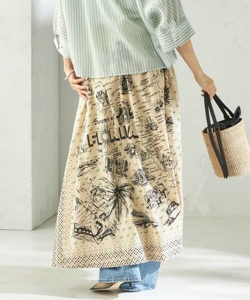 SHIPS / シップス ロング・マキシ丈スカート | 《予約》【SHIPS別注】BINDU:〈手洗い可能〉フロリダ マップ スカート | 詳細7