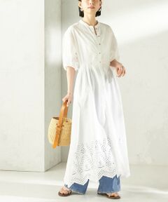 SHIPS / シップス ロング・マキシ丈ワンピース | 《予約》【SHIPS別注】Fanaka:〈手洗い可能〉シフリー ウエスト ギャザー ワンピース