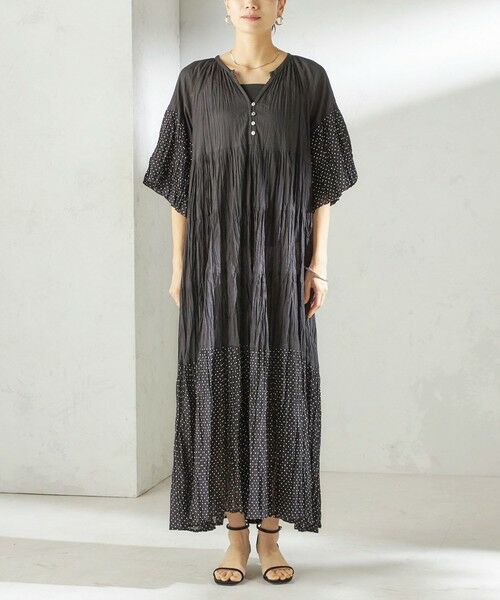 SHIPS / シップス ロング・マキシ丈ワンピース | 【SHIPS別注】Fanaka:〈手洗い可能〉クリンクル 袖 フレア ワンピース | 詳細17