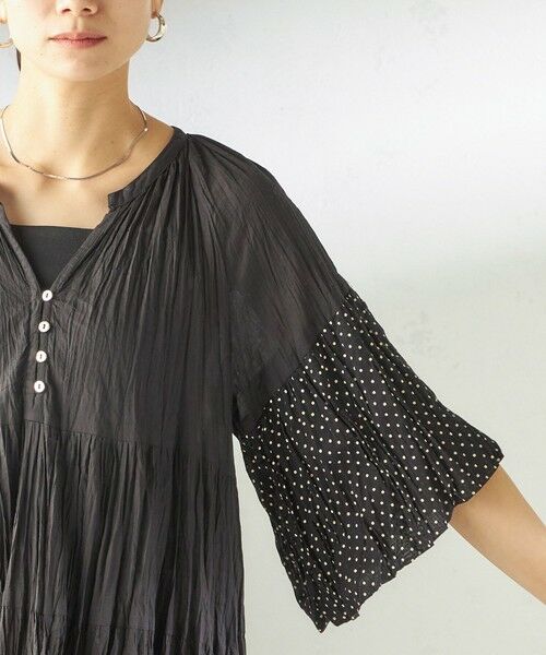 SHIPS / シップス ロング・マキシ丈ワンピース | 《予約》【SHIPS別注】Fanaka:〈手洗い可能〉クリンクル 袖 フレア ワンピース | 詳細22