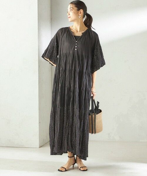 SHIPS / シップス ロング・マキシ丈ワンピース | 《予約》【SHIPS別注】Fanaka:〈手洗い可能〉クリンクル 袖 フレア ワンピース | 詳細5