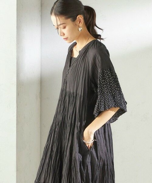 SHIPS / シップス ロング・マキシ丈ワンピース | 《予約》【SHIPS別注】Fanaka:〈手洗い可能〉クリンクル 袖 フレア ワンピース | 詳細7