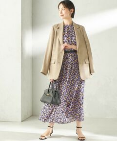 SHIPS / シップス ロング・マキシ丈ワンピース | 《予約》〈手洗い可能〉カッセン フラワー プリント ノースリーブ ワンピース