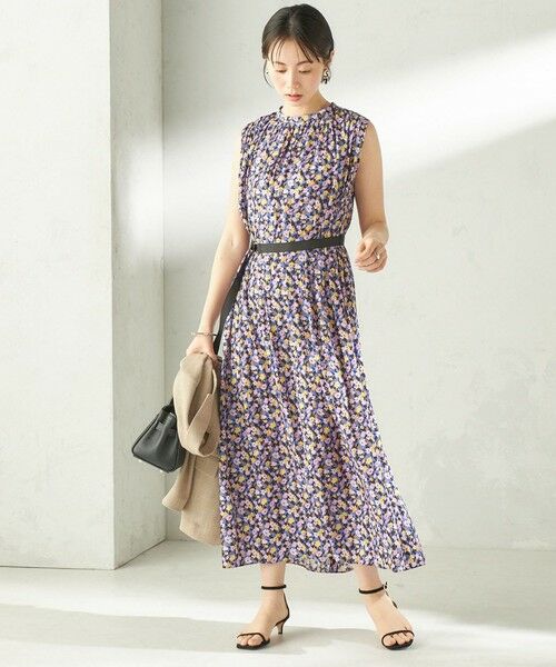 SHIPS / シップス ロング・マキシ丈ワンピース | 《予約》〈手洗い可能〉カッセン フラワー プリント ノースリーブ ワンピース | 詳細1