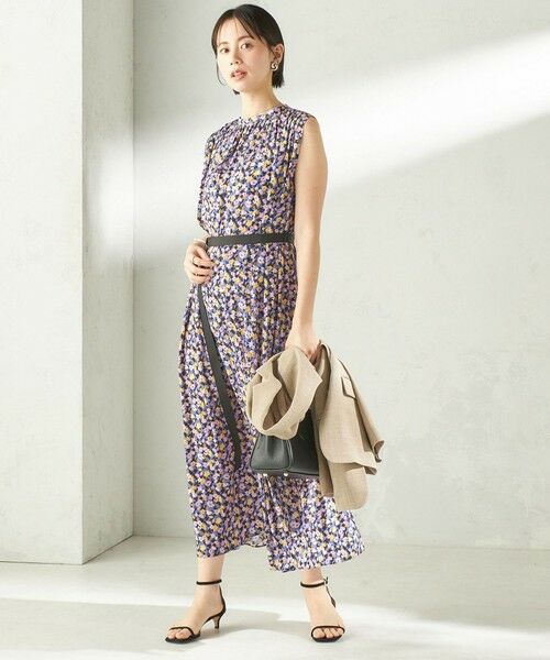 SHIPS / シップス ロング・マキシ丈ワンピース | 《予約》〈手洗い可能〉カッセン フラワー プリント ノースリーブ ワンピース | 詳細2