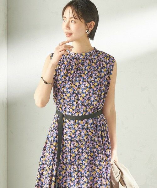 SHIPS / シップス ロング・マキシ丈ワンピース | 《予約》〈手洗い可能〉カッセン フラワー プリント ノースリーブ ワンピース | 詳細5