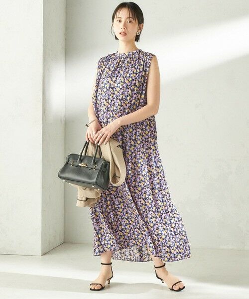 SHIPS / シップス ロング・マキシ丈ワンピース | 《予約》〈手洗い可能〉カッセン フラワー プリント ノースリーブ ワンピース | 詳細6