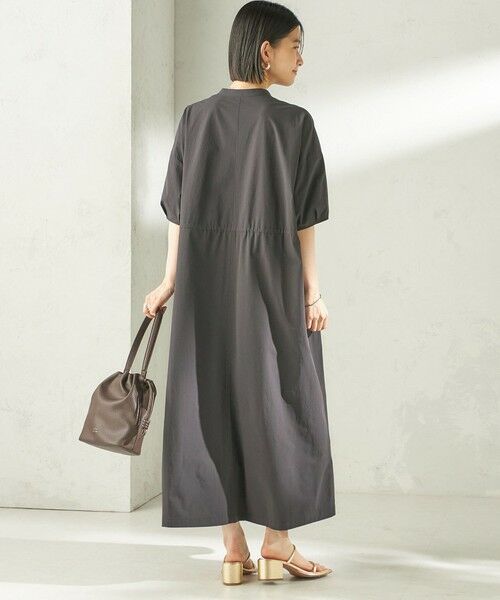 SHIPS / シップス ロング・マキシ丈ワンピース | 《予約》〈接触冷感 / 撥水加工〉TEXBRID(R) タフタ ウエスト 切替 ワンピース | 詳細4
