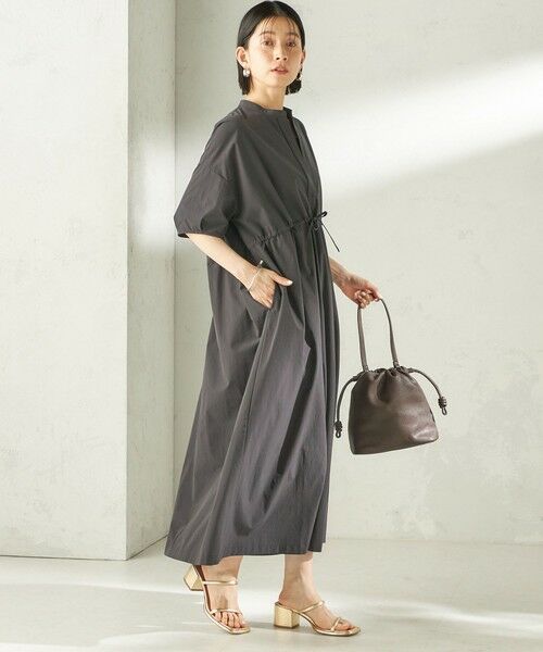 SHIPS / シップス ロング・マキシ丈ワンピース | 《予約》〈接触冷感 / 撥水加工〉TEXBRID(R) タフタ ウエスト 切替 ワンピース | 詳細5