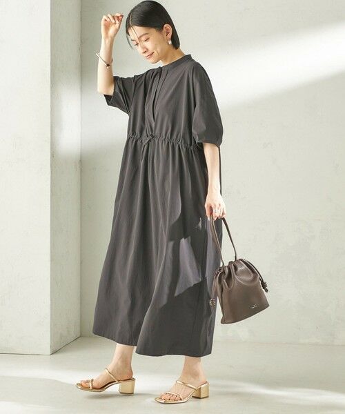 SHIPS / シップス ロング・マキシ丈ワンピース | 〈接触冷感 / 撥水加工〉TEXBRID(R) タフタ ウエスト 切替 ワンピース | 詳細6
