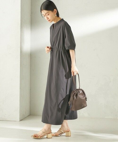 SHIPS / シップス ロング・マキシ丈ワンピース | 〈接触冷感 / 撥水加工〉TEXBRID(R) タフタ ウエスト 切替 ワンピース | 詳細7