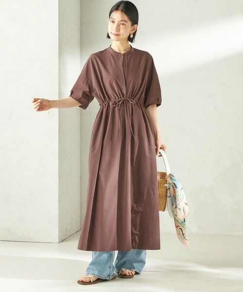 SHIPS / シップス ロング・マキシ丈ワンピース | 《予約》〈接触冷感 / 撥水加工〉TEXBRID(R) タフタ ウエスト 切替 ワンピース | 詳細12