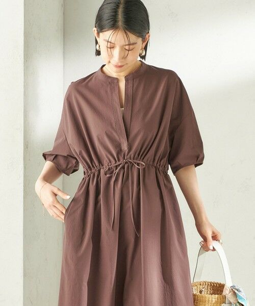 SHIPS / シップス ロング・マキシ丈ワンピース | 《予約》〈接触冷感 / 撥水加工〉TEXBRID(R) タフタ ウエスト 切替 ワンピース | 詳細13