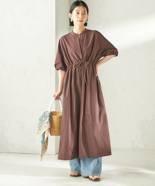 SHIPS / シップス ロング・マキシ丈ワンピース | 〈接触冷感 / 撥水加工〉TEXBRID(R) タフタ ウエスト 切替 ワンピース | 詳細15