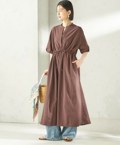 SHIPS / シップス ロング・マキシ丈ワンピース | 〈接触冷感 / 撥水加工〉TEXBRID(R) タフタ ウエスト 切替 ワンピース | 詳細16