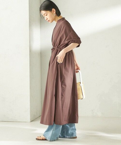 SHIPS / シップス ロング・マキシ丈ワンピース | 〈接触冷感 / 撥水加工〉TEXBRID(R) タフタ ウエスト 切替 ワンピース | 詳細17