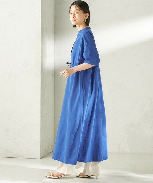 SHIPS / シップス ロング・マキシ丈ワンピース | 《予約》〈接触冷感 / 撥水加工〉TEXBRID(R) タフタ ウエスト 切替 ワンピース | 詳細23