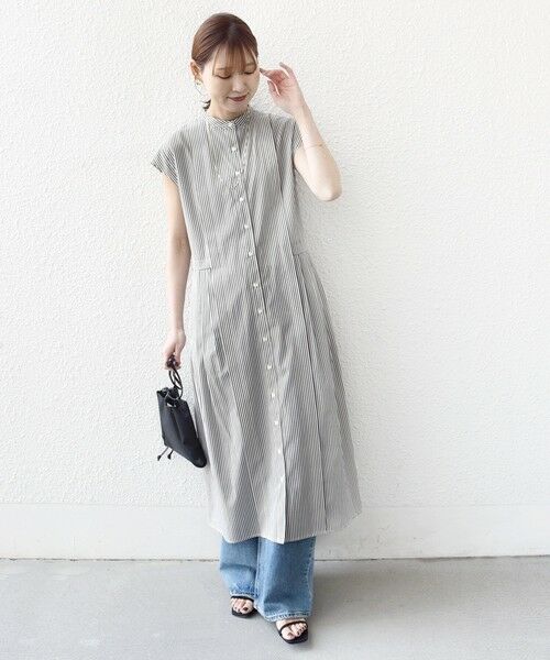 SHIPS / シップス ロング・マキシ丈ワンピース | 《予約》【WEB限定】〈手洗い可能〉ストライプ サイド タック ワンピース | 詳細1
