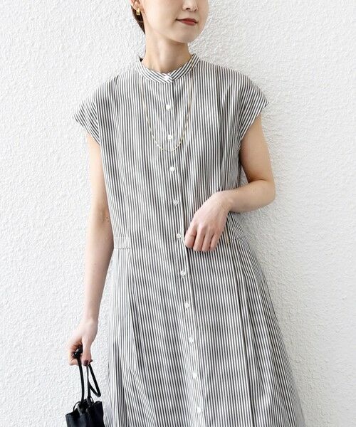 SHIPS / シップス ロング・マキシ丈ワンピース | 《予約》【WEB限定】〈手洗い可能〉ストライプ サイド タック ワンピース | 詳細5