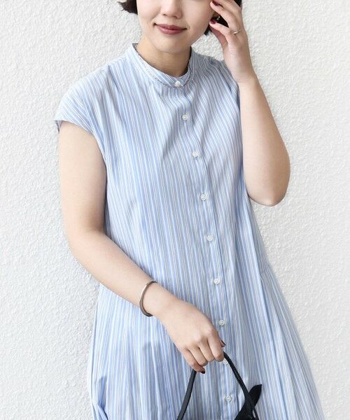 SHIPS / シップス ロング・マキシ丈ワンピース | 《予約》【WEB限定】〈手洗い可能〉ストライプ サイド タック ワンピース | 詳細13