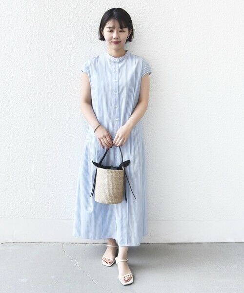SHIPS / シップス ロング・マキシ丈ワンピース | 《予約》【WEB限定】〈手洗い可能〉ストライプ サイド タック ワンピース | 詳細9