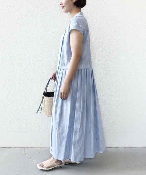 SHIPS / シップス ロング・マキシ丈ワンピース | 《予約》【WEB限定】〈手洗い可能〉ストライプ サイド タック ワンピース | 詳細10