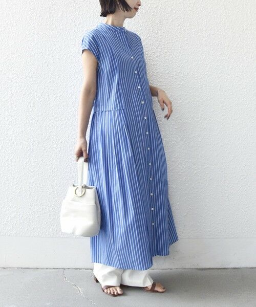 SHIPS / シップス ロング・マキシ丈ワンピース | 《予約》【WEB限定】〈手洗い可能〉ストライプ サイド タック ワンピース | 詳細25