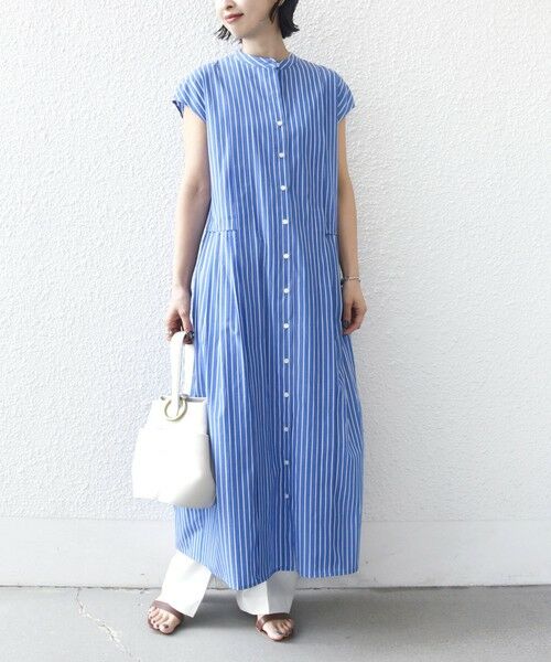 SHIPS / シップス ロング・マキシ丈ワンピース | 《予約》【WEB限定】〈手洗い可能〉ストライプ サイド タック ワンピース | 詳細26