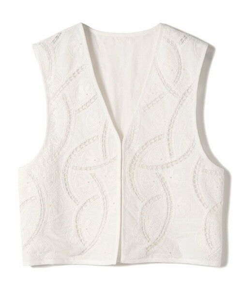 SHIPS / シップス ベスト | 《予約》〈手洗い可能〉オープン ワーク レース 刺繍 ベスト | 詳細10