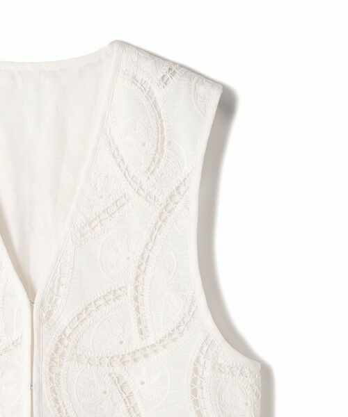 SHIPS / シップス ベスト | 《予約》〈手洗い可能〉オープン ワーク レース 刺繍 ベスト | 詳細13
