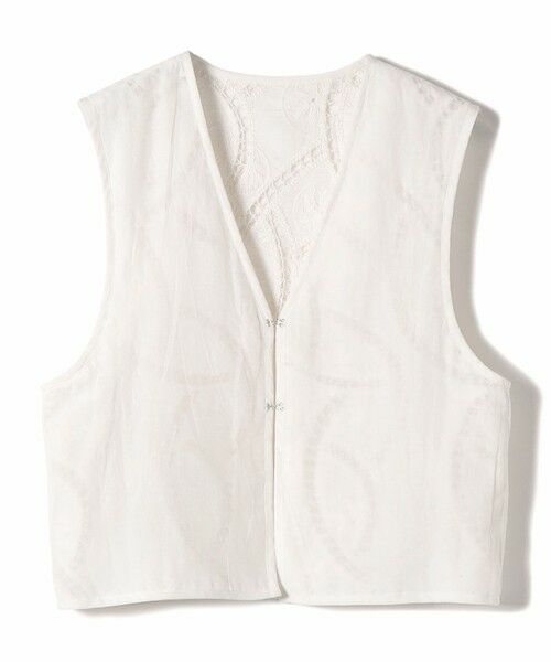 SHIPS / シップス ベスト | 《予約》〈手洗い可能〉オープン ワーク レース 刺繍 ベスト | 詳細16