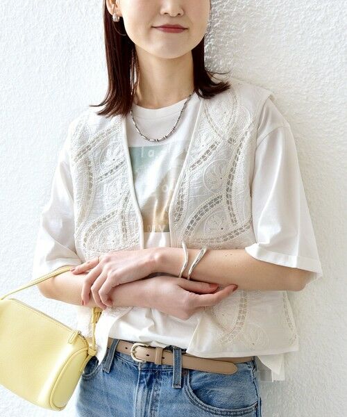 SHIPS / シップス ベスト | 《予約》〈手洗い可能〉オープン ワーク レース 刺繍 ベスト | 詳細5