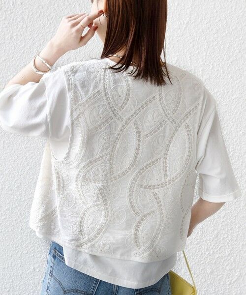 SHIPS / シップス ベスト | 《予約》〈手洗い可能〉オープン ワーク レース 刺繍 ベスト | 詳細8