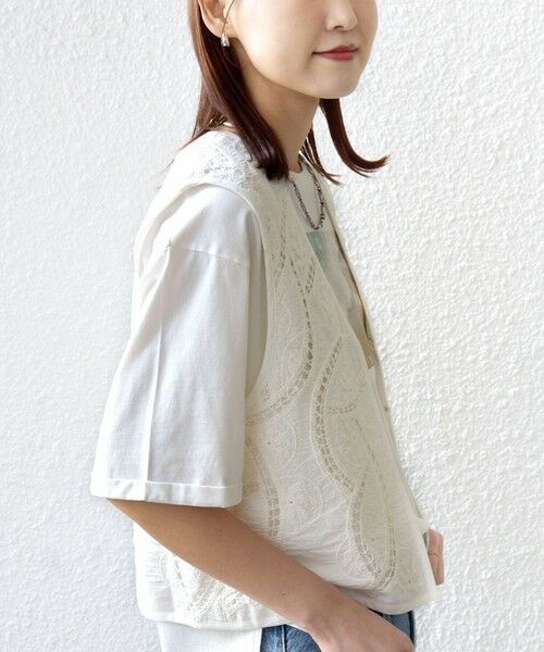 SHIPS / シップス ベスト | 《予約》〈手洗い可能〉オープン ワーク レース 刺繍 ベスト | 詳細9