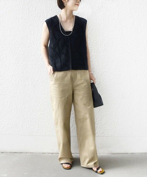 SHIPS / シップス ベスト | 《予約》〈手洗い可能〉オープン ワーク レース 刺繍 ベスト | 詳細22