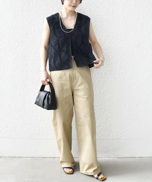 SHIPS / シップス ベスト | 《予約》〈手洗い可能〉オープン ワーク レース 刺繍 ベスト | 詳細23