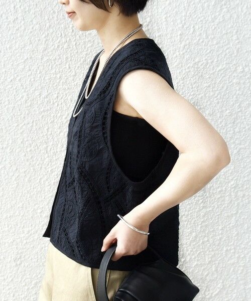 SHIPS / シップス ベスト | 《予約》〈手洗い可能〉オープン ワーク レース 刺繍 ベスト | 詳細25