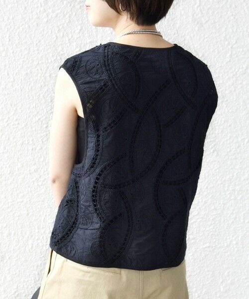 SHIPS / シップス ベスト | 《予約》〈手洗い可能〉オープン ワーク レース 刺繍 ベスト | 詳細26