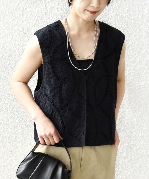 SHIPS / シップス ベスト | 《予約》〈手洗い可能〉オープン ワーク レース 刺繍 ベスト | 詳細27