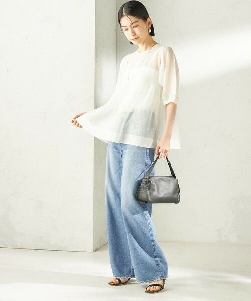 SHIPS / シップス ニット・セーター | 《予約》〈手洗い可能〉麻混 シアー ティアード ショート スリーブ プルオーバー | 詳細2