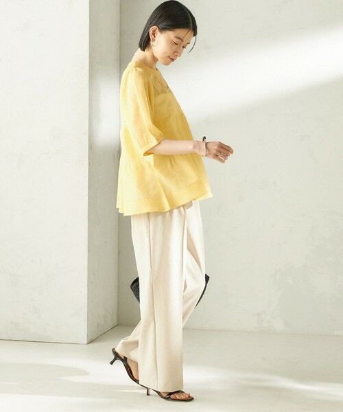 SHIPS / シップス ニット・セーター | 《予約》〈手洗い可能〉麻混 シアー ティアード ショート スリーブ プルオーバー | 詳細15