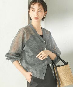 SHIPS / シップス カーディガン・ボレロ | 《予約》〈手洗い可能〉麻混 シアー Vネック カーディガン